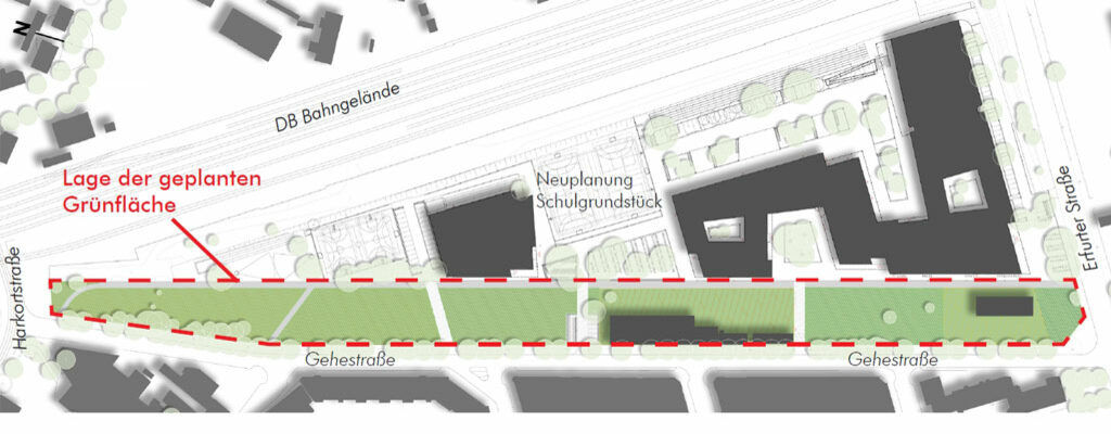 Bild zeigt den Planentwurf Grünzug Gehestrasse