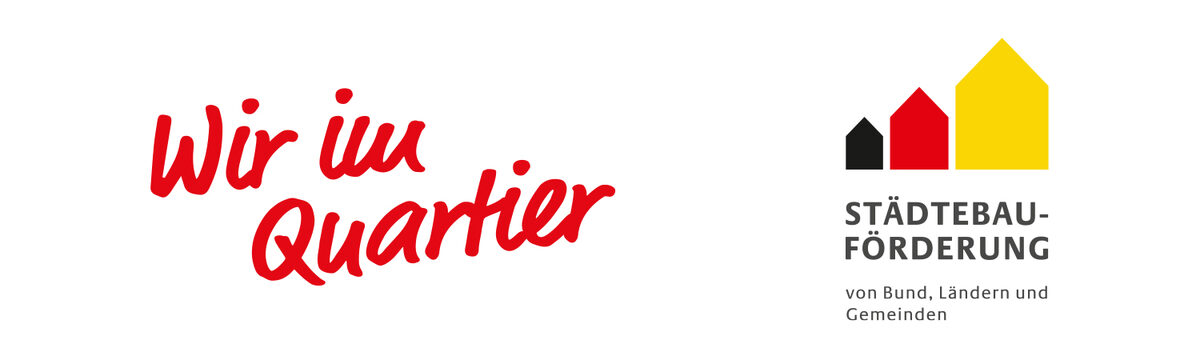 Logos: Wir im Quartier, Städtebauförderung